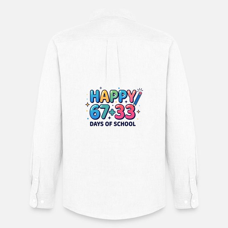 Happy 100 Days School Mathematik-Gleichung - Männer Oxford Hemd von Stanley/Stella - Weiß