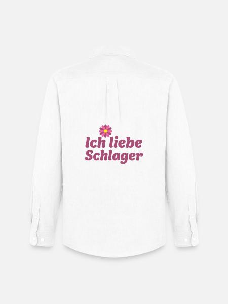 Schlager-Sticker: Musik & Blume Design - Männer Oxford Hemd von Stanley/Stella - Weiß