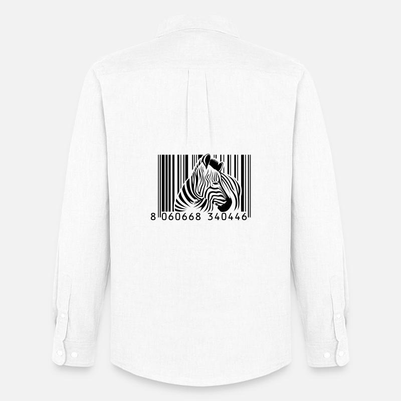 Barcode Zebra - Männer Oxford Hemd von Stanley/Stella - Weiß