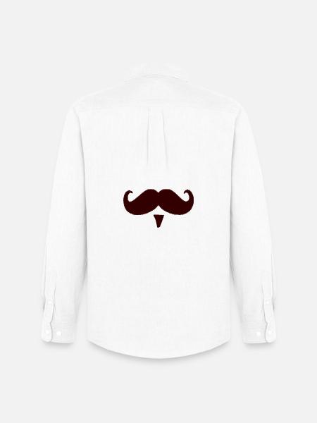 Schnurrbart Schnauz Oberlippenbart Geschenk - Männer Oxford Hemd von Stanley/Stella - Weiß