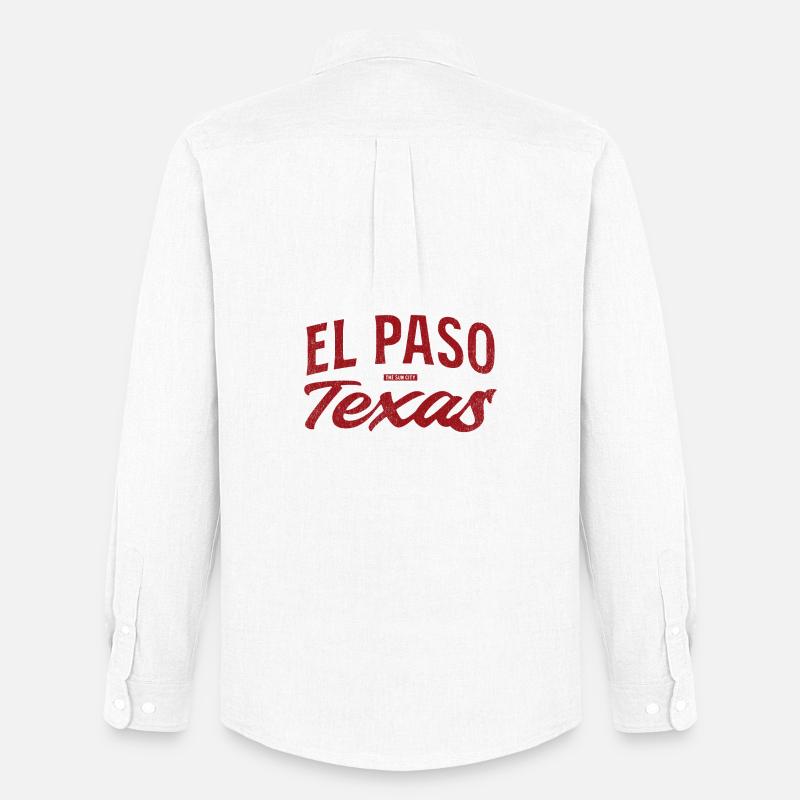 El Paso Texas Retro Script - Männer Oxford Hemd von Stanley/Stella - Weiß