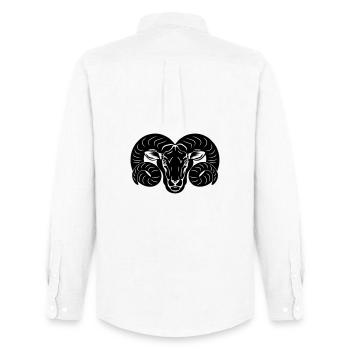 Sternzeichen Bild Widder - Männer Oxford Hemd von Stanley/Stella - Weiß - Hinten - AI Model Male 185 dark (185cm)