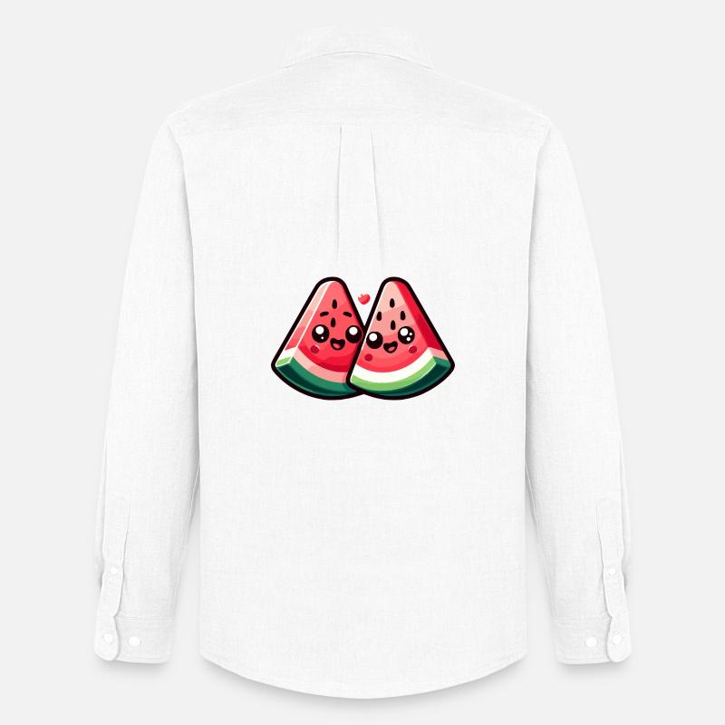 Süßes Melonen Design - Männer Oxford Hemd von Stanley/Stella - Weiß