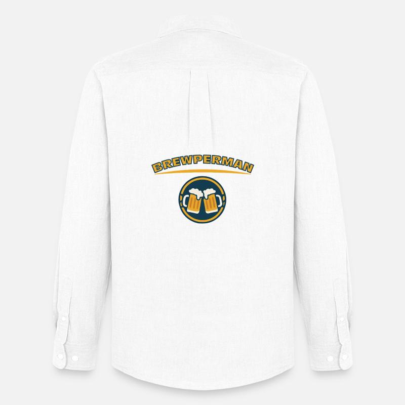 BREWPERMAN - Männer Oxford Hemd von Stanley/Stella - Weiß