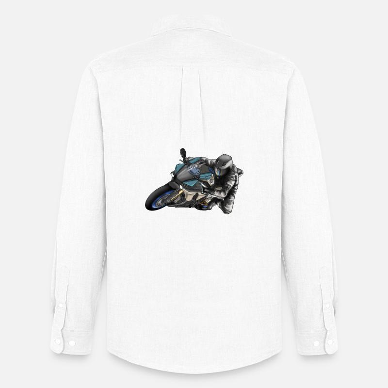 Adrenalin Motorrad Racing Design - Männer Oxford Hemd von Stanley/Stella - Weiß