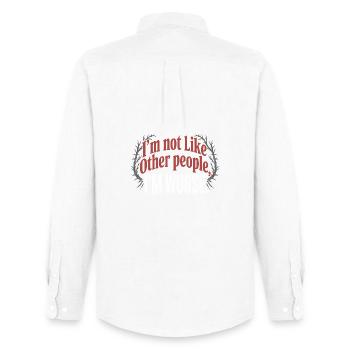 I'm Not Like Other People I'm Worse Frech Gothic - Men's Oxford Shirt by Stanley/Stella - white - Back - AI Model Male 185 dark (185cm)
