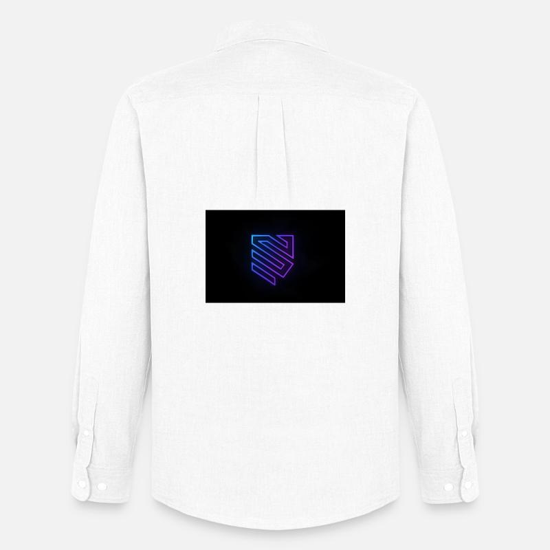 Neon Geometrie Logo Gradient - Männer Oxford Hemd von Stanley/Stella - Weiß