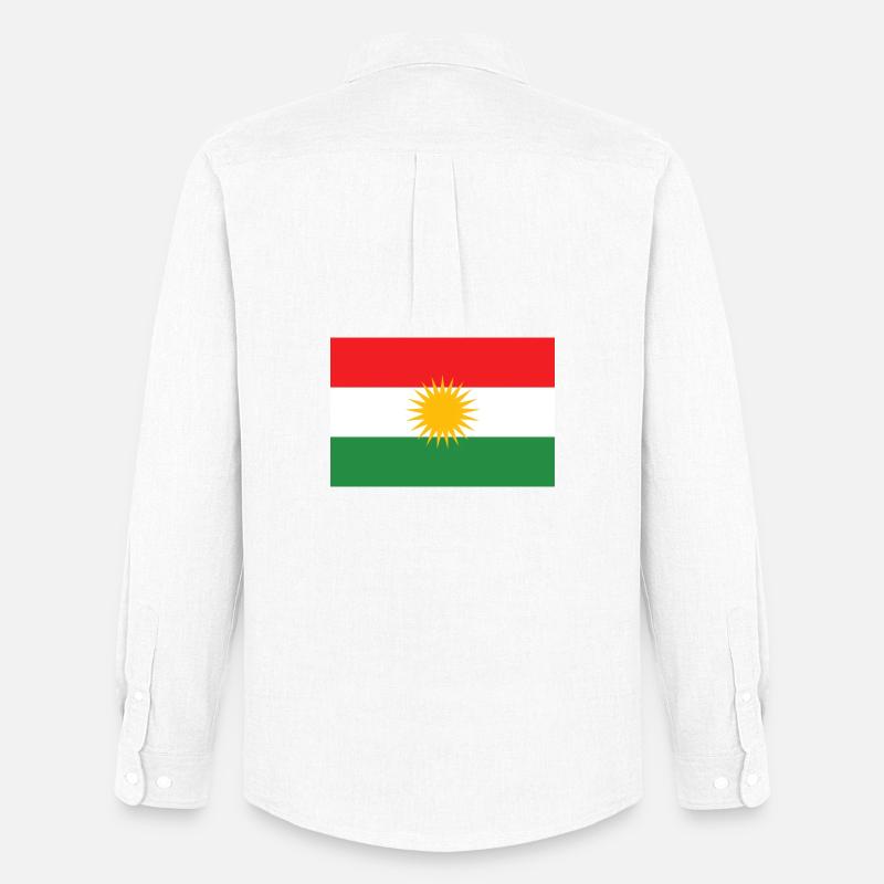 Kurdistan Flag Sol Stjerne - Oxfordskjorte herre Stanley/Stella - hvid