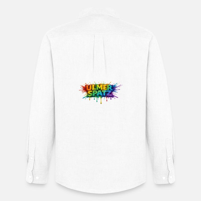 UlmerSpatz Regenbogen - Männer Oxford Hemd von Stanley/Stella - Weiß