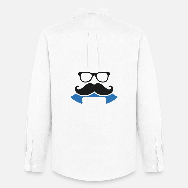 Hipster Schnurrbart Banner Logo - Männer Oxford Hemd von Stanley/Stella - Weiß
