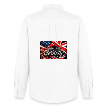 Drapeaux unis jusqu’à l’éternité - Chemise Oxford homme Stanley/Stella - blanc - Dos - AI Model Male 185 dark (185cm)