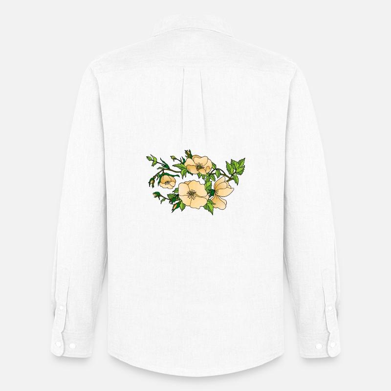 Blumen - Männer Oxford Hemd von Stanley/Stella - Weiß