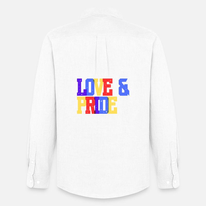 Liebe und Pride Regenbogen - Männer Oxford Hemd von Stanley/Stella - Weiß