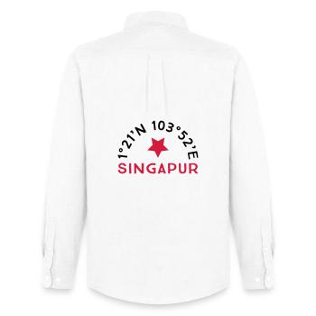 Singapour - Chemise Oxford homme Stanley/Stella - blanc - Dos - AI Model Male 185 dark (185cm)