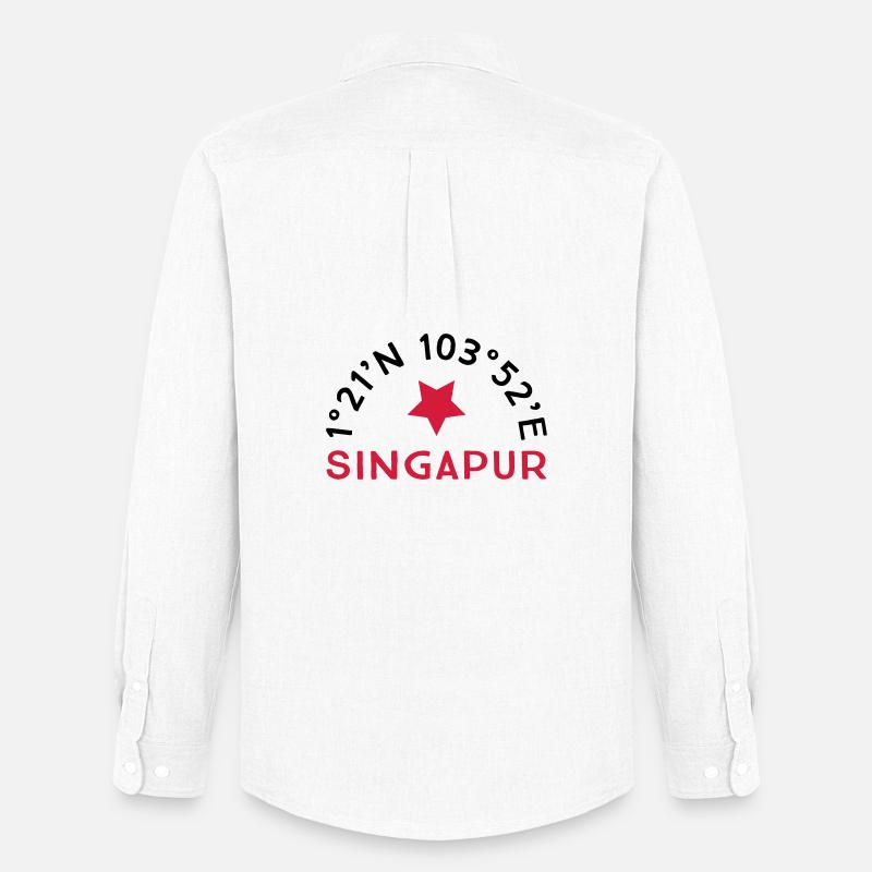 Singapur - Männer Oxford Hemd von Stanley/Stella - Weiß
