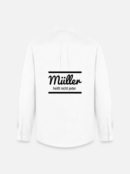 Müller Namensschild - Männer Oxford Hemd von Stanley/Stella - Weiß