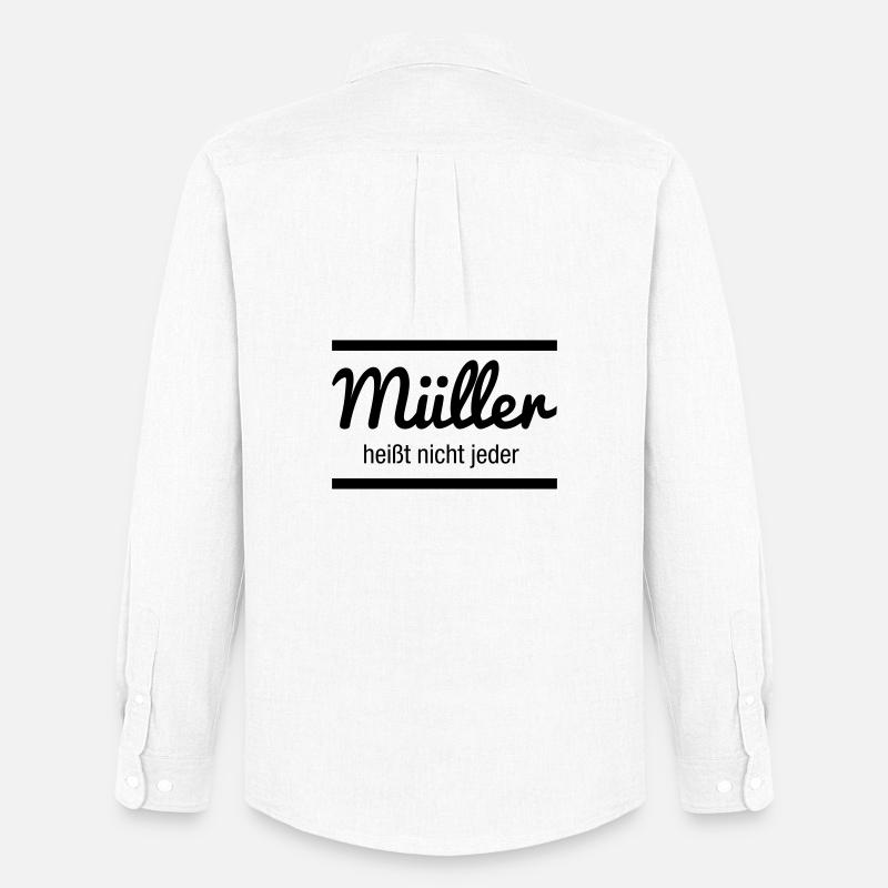 Müller Namensschild - Männer Oxford Hemd von Stanley/Stella - Weiß