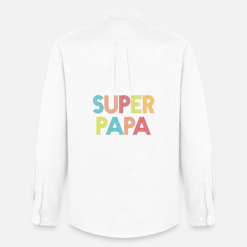 Super Groovy Papa - Männer Oxford Hemd von Stanley/Stella - Weiß