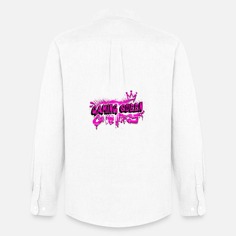 Gaming Queen Graffiti Design - Männer Oxford Hemd von Stanley/Stella - Weiß