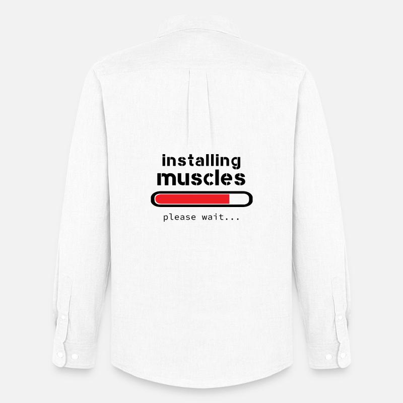 installing muscles - Men's Oxford Shirt by Stanley/Stella - white