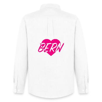 I LOVE BERN Heart Pattern - Men's Oxford Shirt by Stanley/Stella - white - Back - AI Model Male 185 dark (185cm)