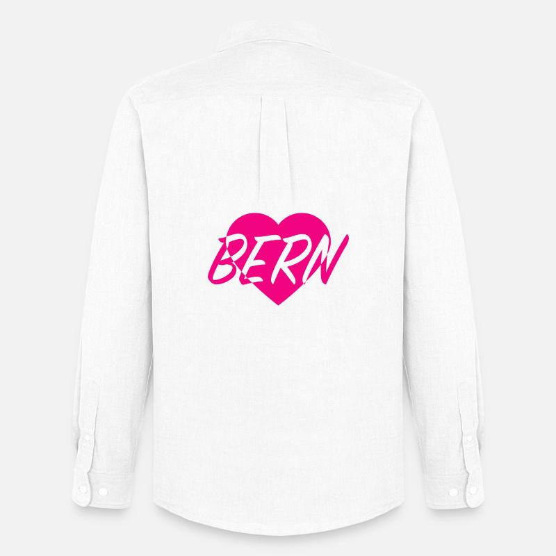I LOVE BERN Herzmuster - Männer Oxford Hemd von Stanley/Stella - Weiß