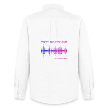 Podcast Music History - Men's Oxford Shirt by Stanley/Stella - white - Back - AI Model Male 185 dark (185cm)