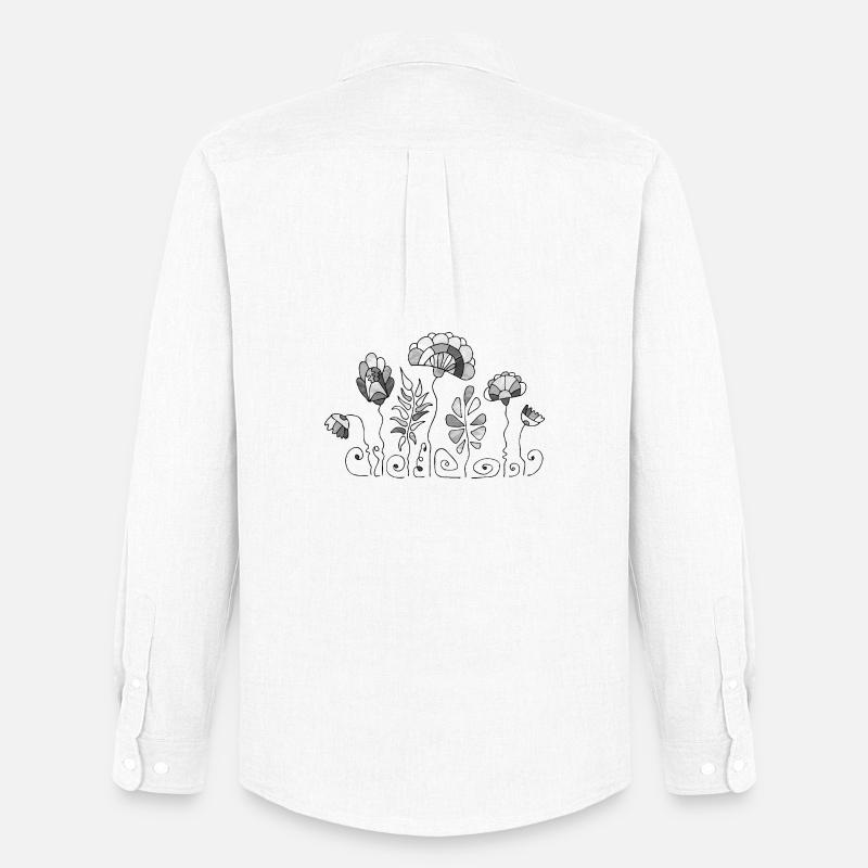 Blumen - Männer Oxford Hemd von Stanley/Stella - Weiß