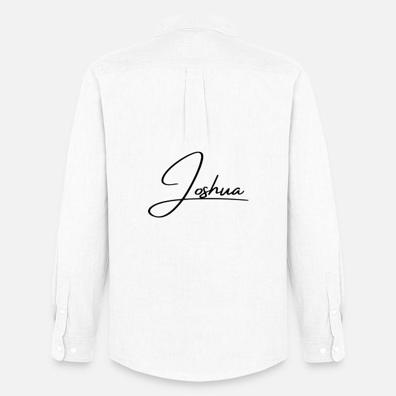 Joshua Name - Elegant Cursive Script - Men's Oxford Shirt by Stanley/Stella - white