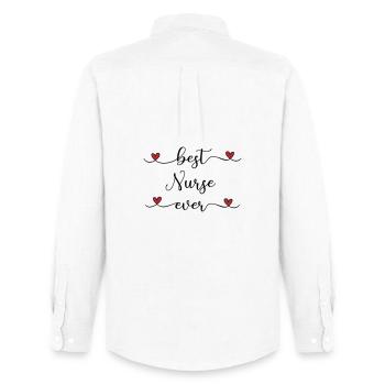 Meilleure infirmière - Chemise Oxford homme Stanley/Stella - blanc - Dos - AI Model Male 185 dark (185cm)
