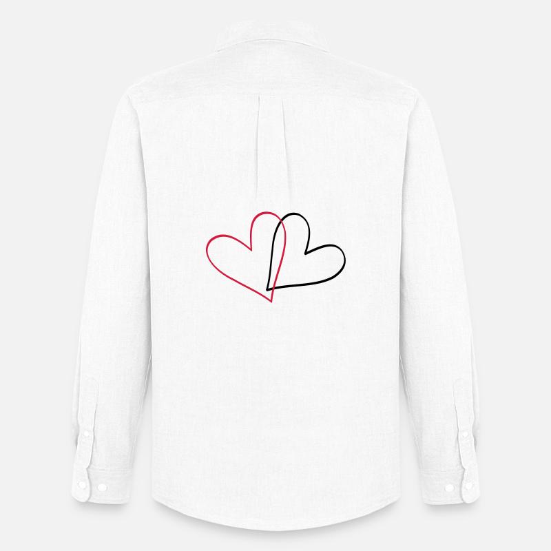 Herzen Herz Geschenkidee Partnerlook - Männer Oxford Hemd von Stanley/Stella - Weiß