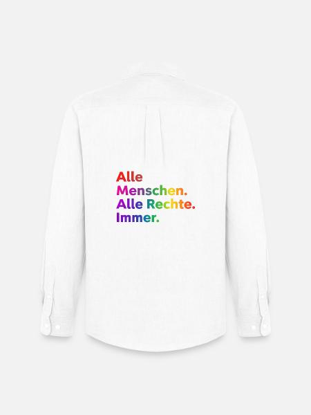 All People All Rights Always Statement - Men's Oxford Shirt by Stanley/Stella - white