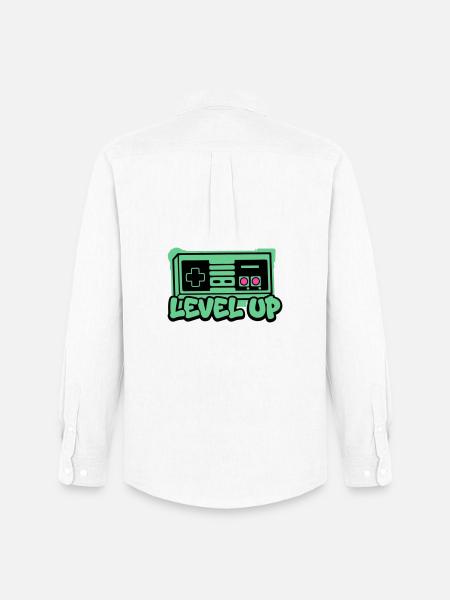 Level Up Controller Icon - Männer Oxford Hemd von Stanley/Stella - Weiß