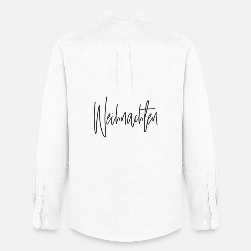 Weihnachten Script Handlettering - Männer Oxford Hemd von Stanley/Stella - Weiß