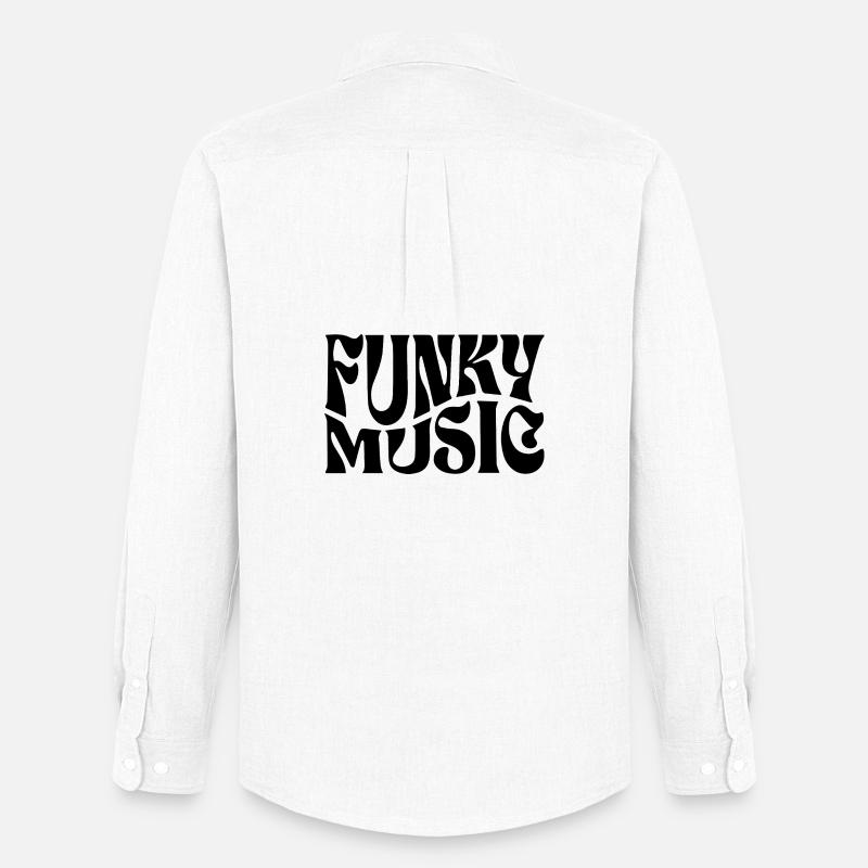 Funky Musik typografisches Design - Männer Oxford Hemd von Stanley/Stella - Weiß