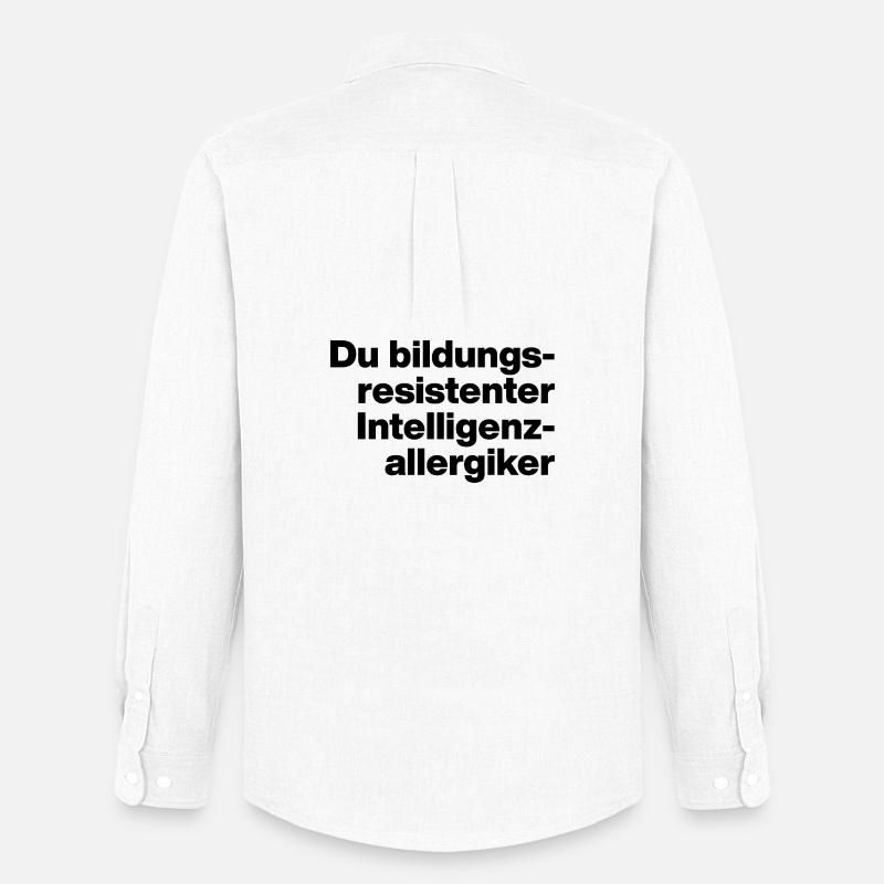 DU BILDUNGSRESISTENTER INTELLIGENZ-ALLERGIKER. - Männer Oxford Hemd von Stanley/Stella - Weiß