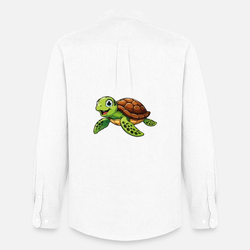 Fröhliche Schildkröte Abenteuer - Männer Oxford Hemd von Stanley/Stella - Weiß