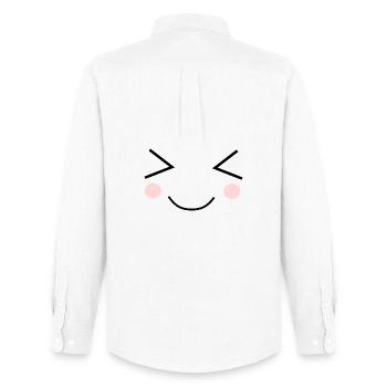 Kawaii Face Funny - Men's Oxford Shirt by Stanley/Stella - white - Back - AI Model Male 185 dark (185cm)