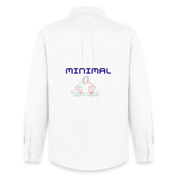Minimal Beat - Men's Oxford Shirt by Stanley/Stella - white - Back - AI Model Male 185 dark (185cm)
