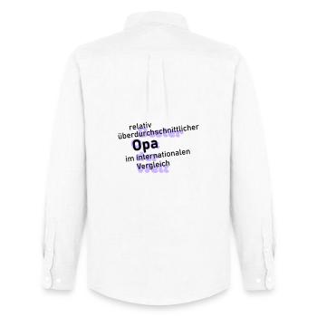 überdurchschnittlicher opa - Männer Oxford Hemd von Stanley/Stella - Weiß - Hinten - AI Model Male 185 dark (185cm)
