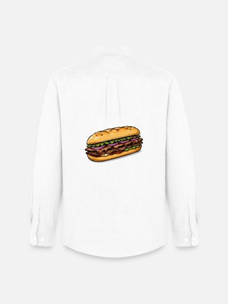 Illustration de sandwich - Chemise Oxford homme Stanley/Stella - blanc