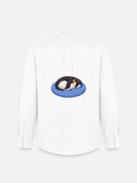 Cute Cartoon Penguin Sleeping Cuddling - Men's Oxford Shirt by Stanley/Stella - white