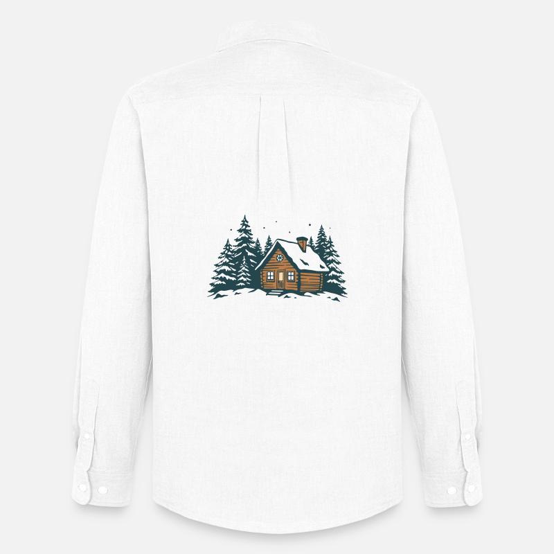 Winterwaldhütte - Männer Oxford Hemd von Stanley/Stella - Weiß