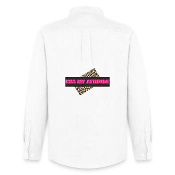 Kiss My Attitude - Men's Oxford Shirt by Stanley/Stella - white - Back - AI Model Male 185 dark (185cm)