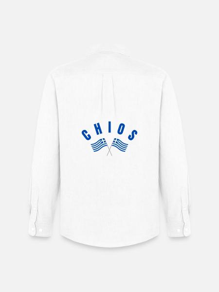 Chios Croisé des drapeaux grecs - Chemise Oxford homme Stanley/Stella - blanc
