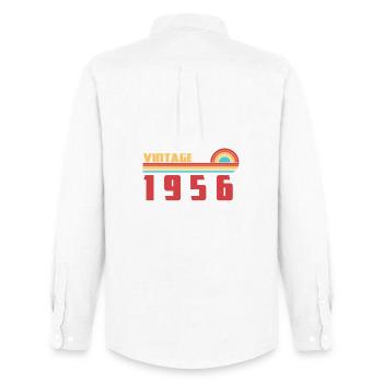 70 Jahre altes Schul-Tee Geboren 1956 - Männer Oxford Hemd von Stanley/Stella - Weiß - Hinten - AI Model Male 185 dark (185cm)