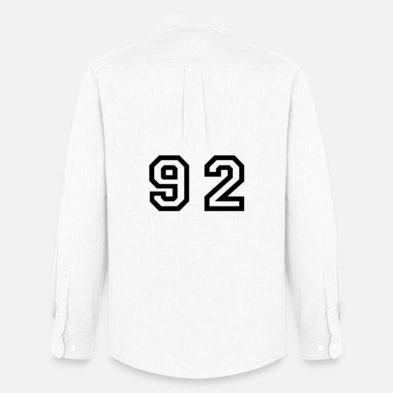 Number - 92 - Ninety Zwei - Männer Oxford Hemd von Stanley/Stella - Weiß