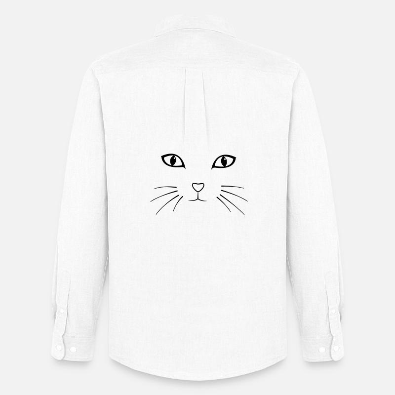 Katze - Männer Oxford Hemd von Stanley/Stella - Weiß