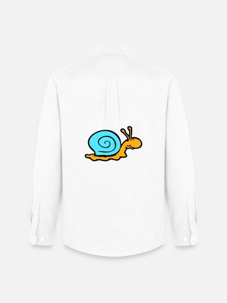 snail shell snail slug smiles sweetly - Men's Oxford Shirt by Stanley/Stella - white