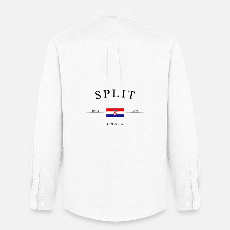 Split Kroatien – Urlaub Souvenir & Geschenk - Männer Oxford Hemd von Stanley/Stella - Weiß